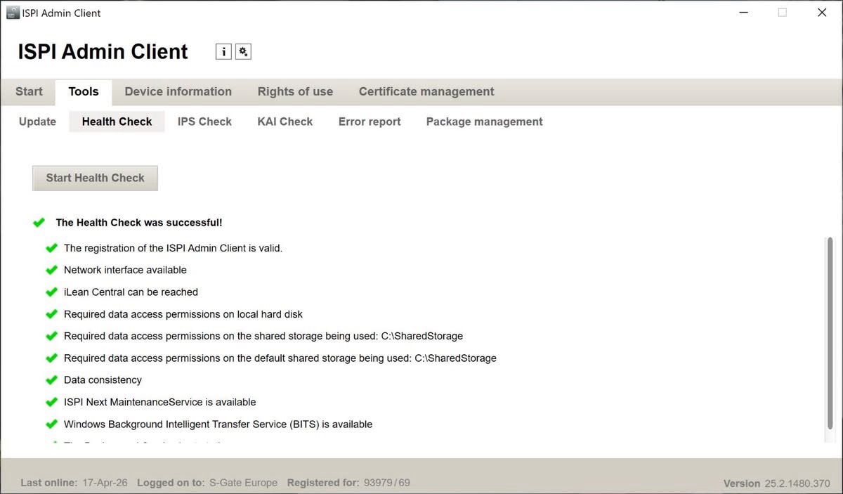 ISPI Admin — Health Check