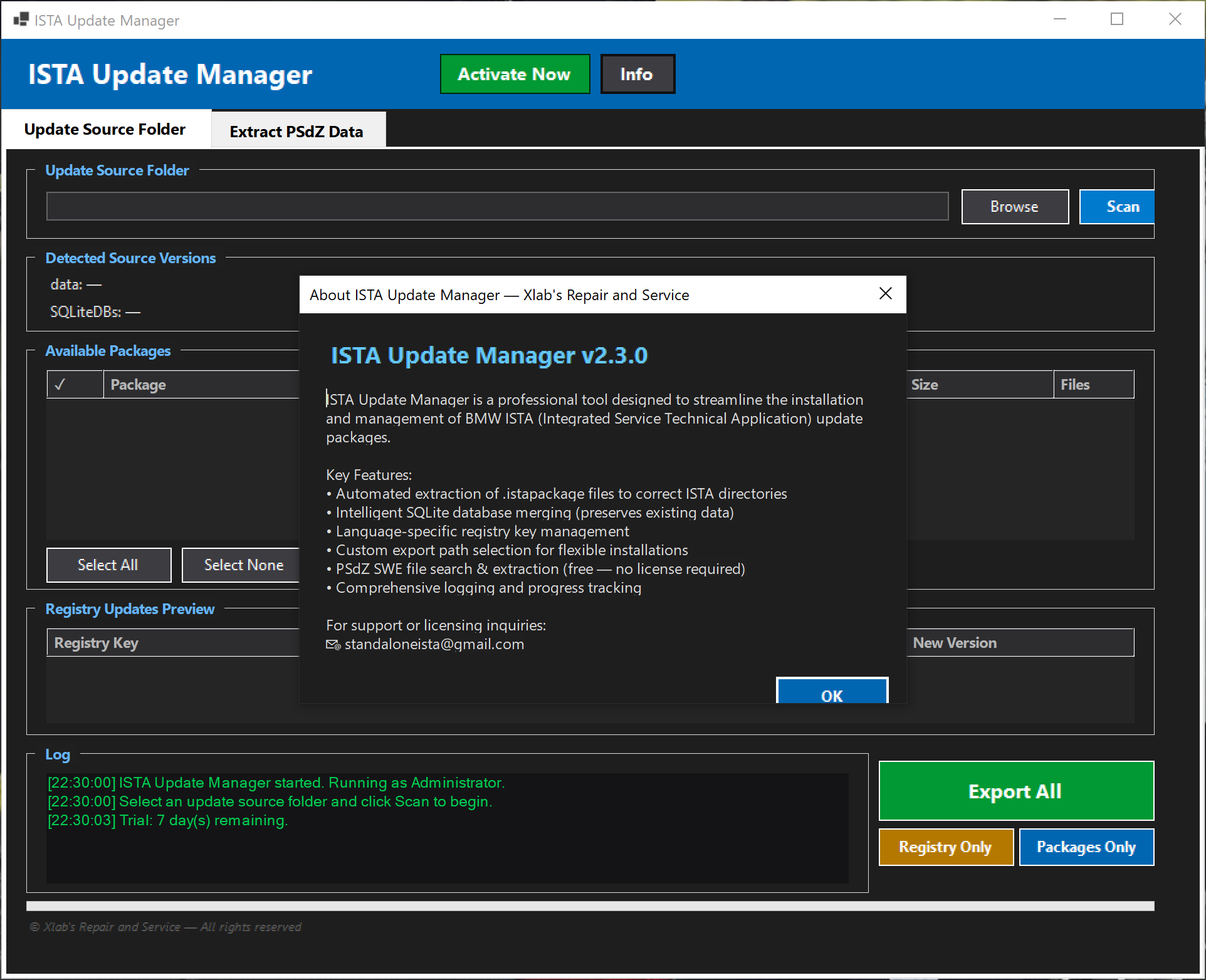 ISTA Update Manager – About