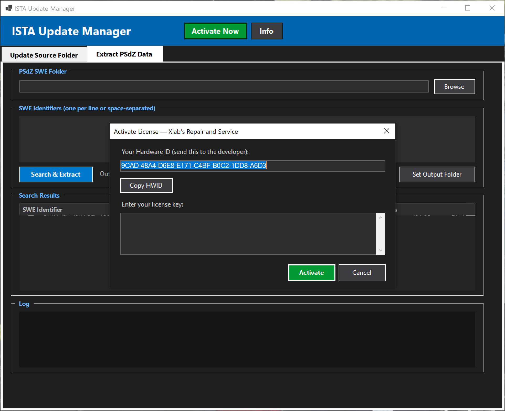 ISTA Update Manager – License Activation
